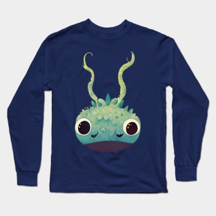 Green Cute Sea Monster Long Sleeve T-Shirt